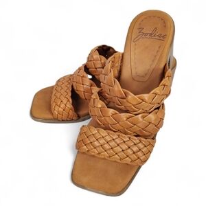 Zodiac Lilah Women's Tan/Orange Braided Sandals Size 8 Slip On